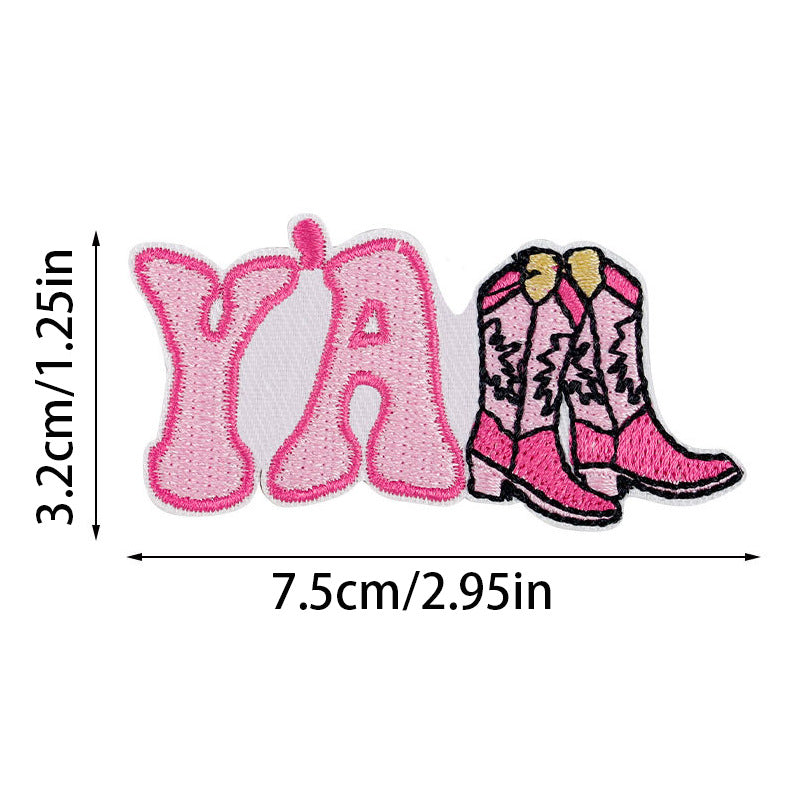 Wholesale Pink Western Cowboy Hat Embroidered Patch